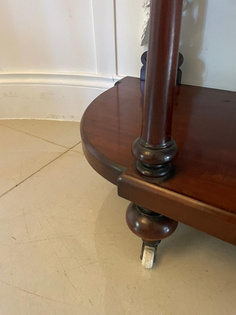 Small Antique Victorian Quality Mahogany Hall Dumb Waiter/Shelves - Image 6